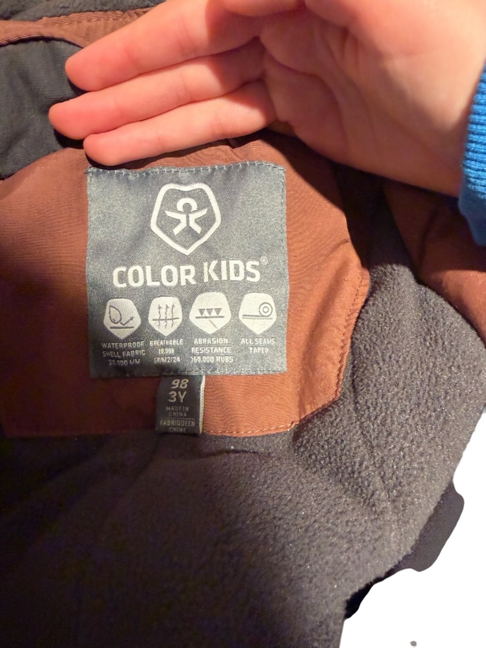 COLOR KIDS brown/brick snowsuit - size 3 - Picture 4 of 4